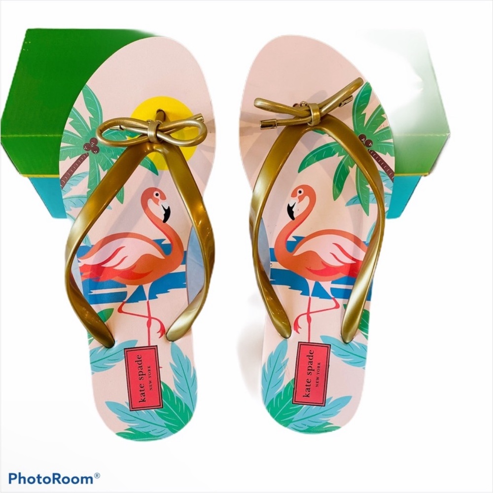 NEW - Kate Spade Gold Flamingo Sandals